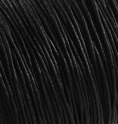 Cotton cord with wax coating black 1