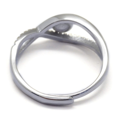 Сребърна основа за пръстен с декорация от микро мъниста Фианит аб