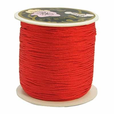 Червен плетен найлонов шнур 0,8 мм на ролка