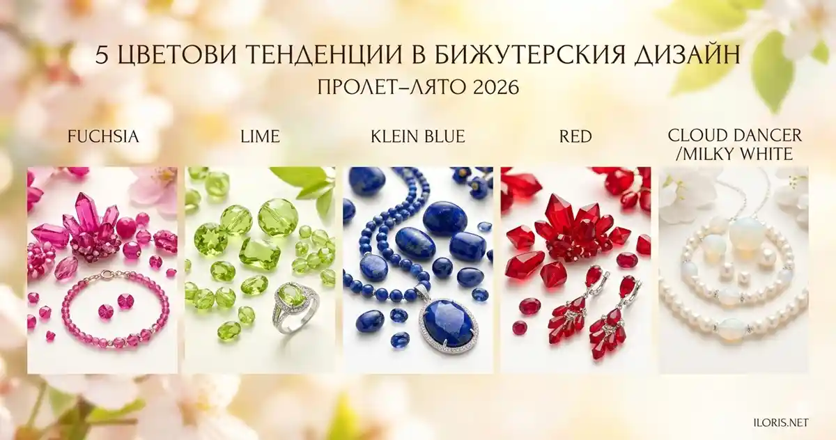5 модни цветни тенденции в бижутерския дизайн за пролет-лято 2026