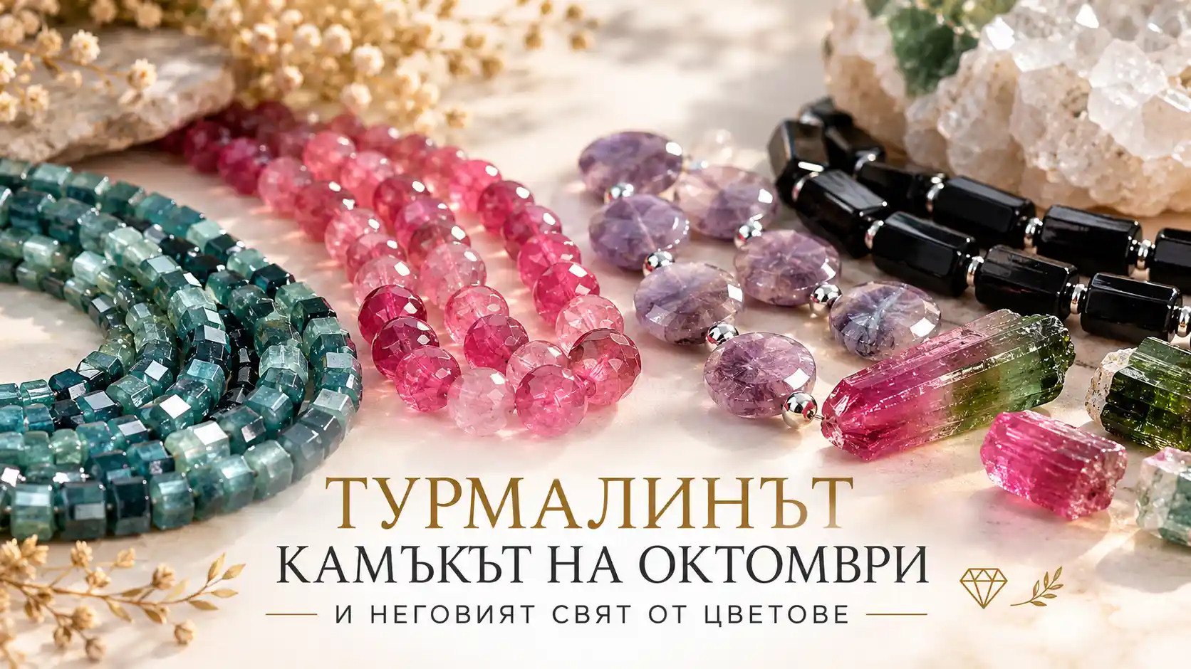Турмалин – камъкът на октомври в розови, зелени, сини, черни и многоцветни нюанси