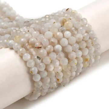 1 Лунен камък натурален (Rainbow), фасетирани, кръгли мъниста 3 мм