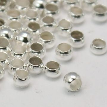 Мъниста кримп,стопери, месинг, сребристи, Ø 2.5мм