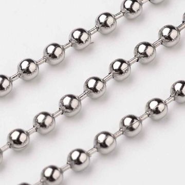 Декоративен Ball Chain стоманен синджир с топчета 2.5мм блпл