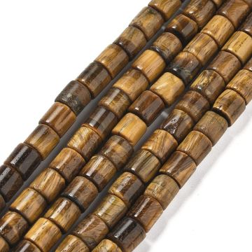 Тигрово око полирани мъниста, цилиндър 6~6.5x6~6.5мм - 30бр
