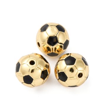 Мънисто футболна топка с 18К златно покритие 10 мм- 1 бр.