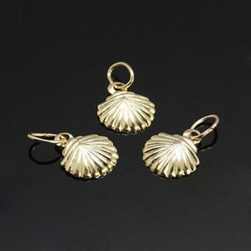 Висулка мида с 14K златно ламиниране / 1/20 Gold Filled,  9 мм - 1 бр