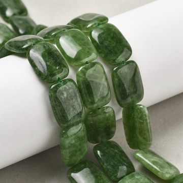 Кварц „Malaysia jade“ правоъгълни мъниста, 18x13x5мм, Green - 10-11 бр/ наниз 18,5см