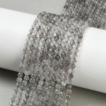 Кварц (Cloudy Quartz) фасетирани мъниста 3–3,5 мм - наниз 38- 39 см