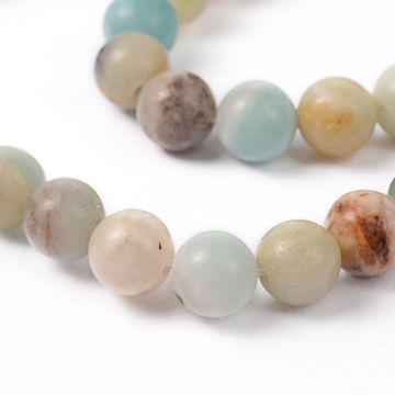Амазонит естествен, полирани мъниста 12мм - 15 броя