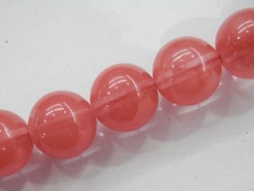 Черешов кварц мъниста 12 мм - наниз с 32 броя