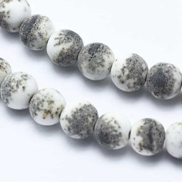 Тюркоаз сребърен 6мм обли матирани мъниста 2