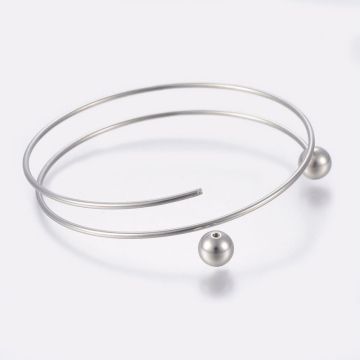 Основа за гривна от стомана 304, диаметър 6.5см - 1 брой