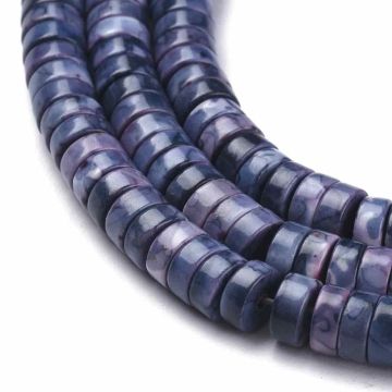 Heishi мъниста от тъмно син камък 6мм на наниз 39см 2