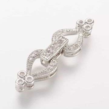 Закопчалка клипс с инкрустирани Cubic Zirconia 43x10x мм - 1 бр