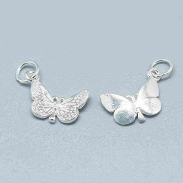 Висулка пеперуда от сребро с проба 925, релефна