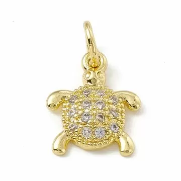 1Костенурка висулка, месинг с покритие 18К злато, кубичен цирконий, 12.5×9.5×2мм