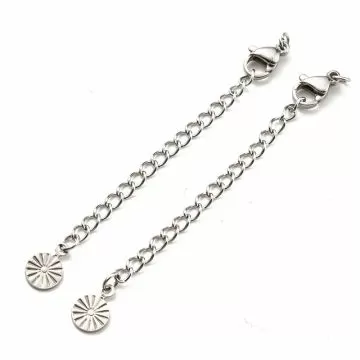 1 Удължители за верижка от стомана 304, устойчив на потъмняване, закопчалки „карабинер“, висулки парички