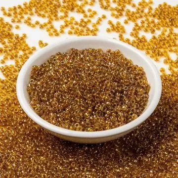 MIYUKI Кръгли японски мъниста Rocailles 8/0, кехлибар, ​​3 мм - 10 гр.