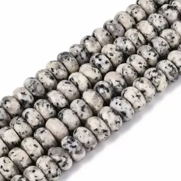 Далматински яспис, рондел мъниста 10~10.5x5.5~6 мм - наниз ~17 см