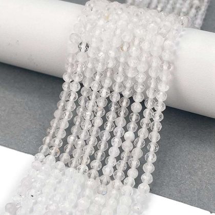 3 Наниз от фасетирани кварцови мъниста с дължина 39,5 см - реален изглед