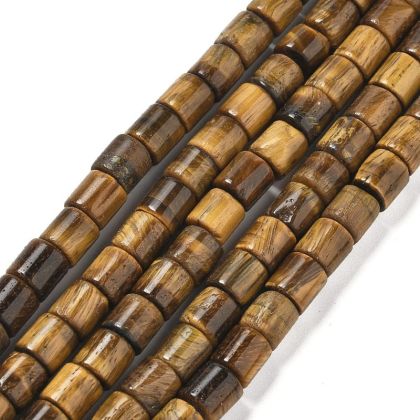 1 Естествен камък Тигрово око на цилиндрична мъниста низани на конец