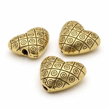 Декоративен метален елемент сърце 22мм за изработка на уникални колиета и гривни