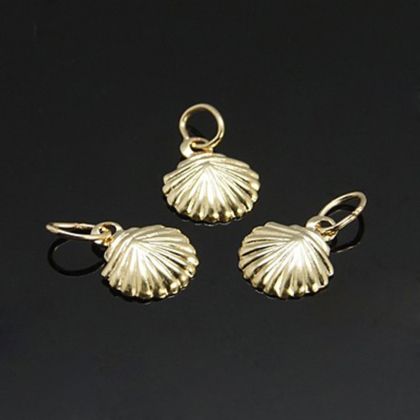 Висулка мида с 14K златно ламиниране / 1/20 Gold Filled,  9 мм - 1 бр