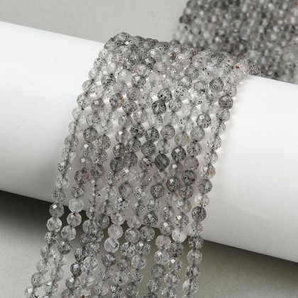 Кварц (Cloudy Quartz) фасетирани мъниста 3–3,5 мм - наниз 38- 39 см