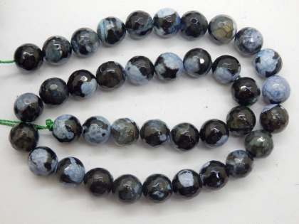 Ахат мъниста фасетирани, Ice quartz agate beads, клас АВ 10мм