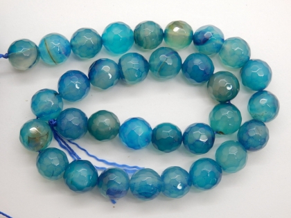Ахат мъниста фасетирани Blue Agate beads 12мм - 32 броя 