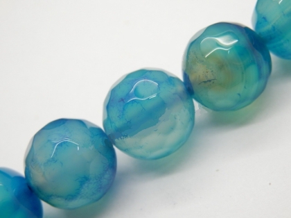 Ахат мъниста фасетирани клас АВ, Blue Agate beads 10мм - 30 броя 