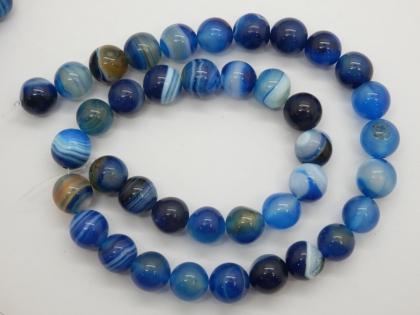 Ахат мъниста, Natural stripe agate beads, клас АВ 8мм