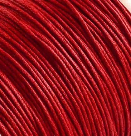 Cotton cord with wax coating red 2