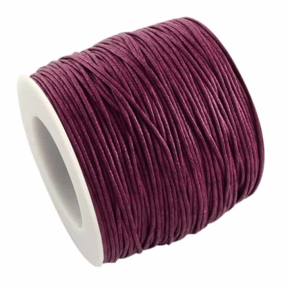 Round cotton cord brown wax coating 22