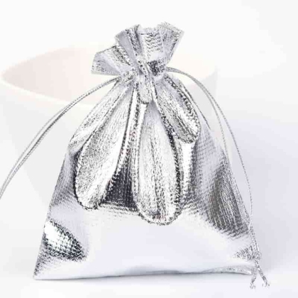 Органза торбичка със сребърен цвят 123