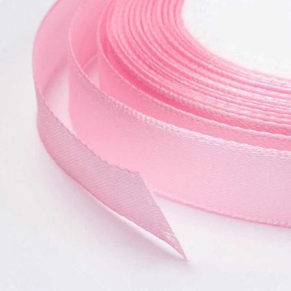 Сатенена 10мм панделка в розов цвят 2