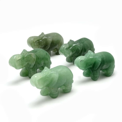 Декоративно слонче от Зелен Авантюрин 2
