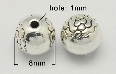 Metal bead, antique silver color. Model 33
