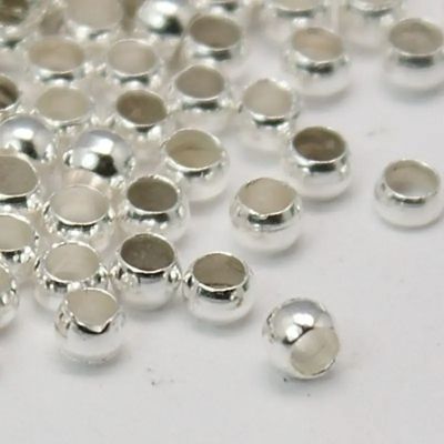 Месингови стопер мъниста сребристи, диаметър 2.5мм - 10 гр