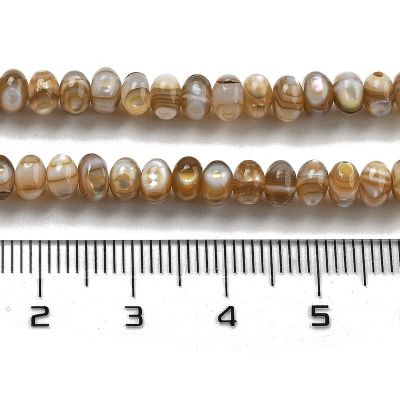 5 Естествени мъниста от седеф, рондел, 5x3.5~4 мм