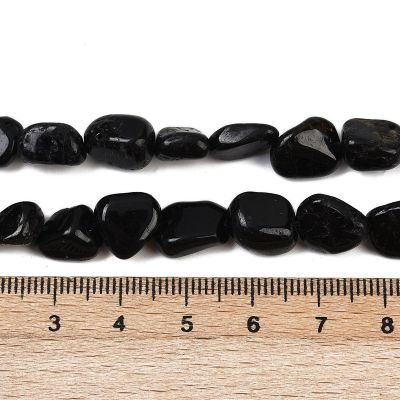 Черен Турмалин мъниста нъгет 8~13x8~10x3~8мм - 39~40 см