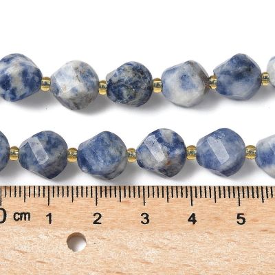 5 фасетираните мъниста от Яспис "Blue Spot"