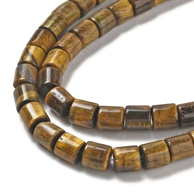 2 Естествен камък Тигрово око на цилиндрична мъниста низани на конец
