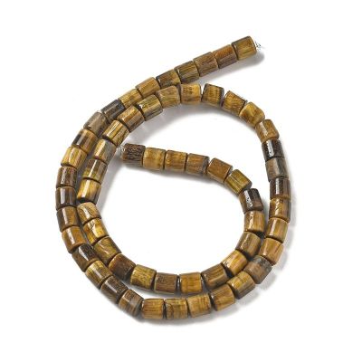 3 Естествен камък Тигрово око на цилиндрична мъниста низани на конец
