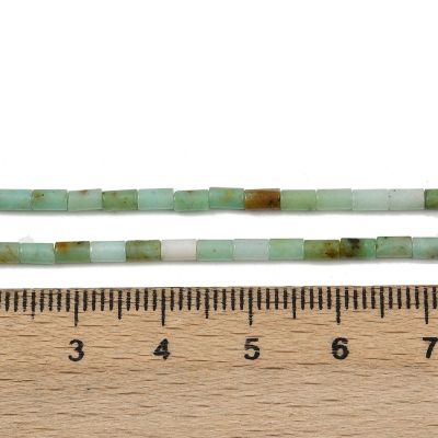 4 Естествен хризопраз, мъниста на наниз, цилиндрични измерване