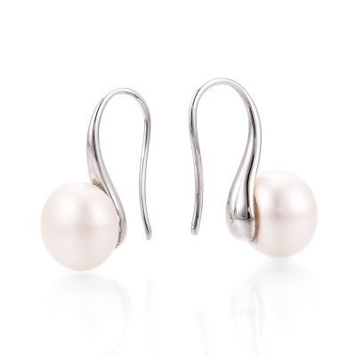 2 Висящи обеци от месинг с естествени перли