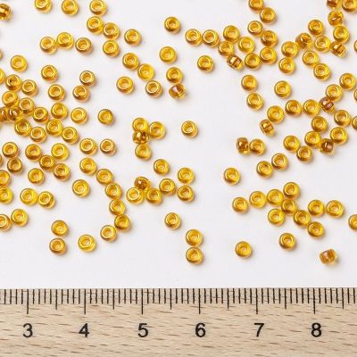 MIYUKI Кръгли японски мъниста Rocailles 8/0, кехлибар, 3 мм - 10 гр.