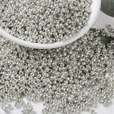 MIYUKI® Rocailles японски мъниста 3 мм, галванизирани в сребристо - 10 гр.