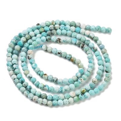 4 Тюркоаз на кръгли  фасетирани мъниста 2 мм